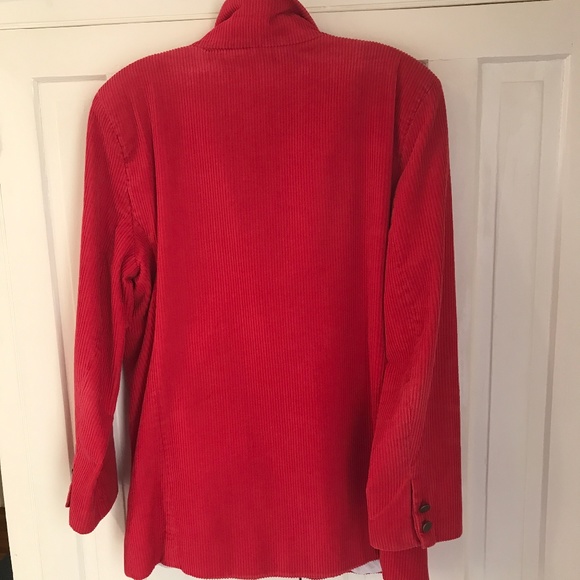 WATERMELON RED CORDUROY JACKET - Picture 3 of 5